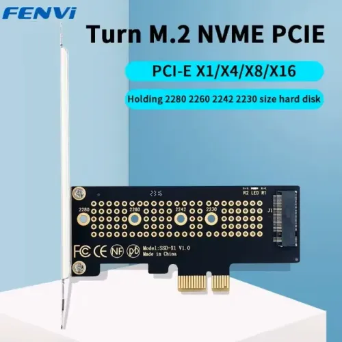 FENVI-M.2 Adaptador NVME para PCIe 4.0, SSD M.2, Gen4, PCIe 4.0, X1, X4, X8, X16, 64Gbps
