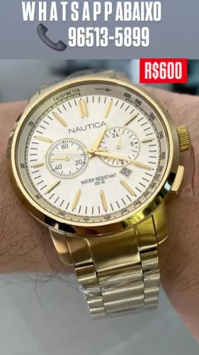 Relógio NAUTICA DOURADO ORIGINAL FUNCIONAL ENTREGAMOS