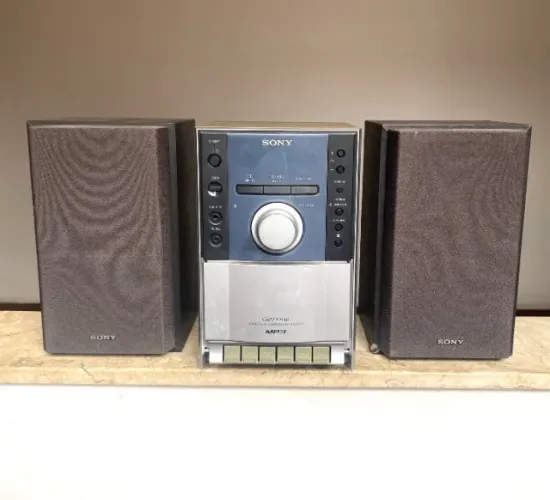 Micro System Som Sony Cd Mp3 Fita K7 Radio Antigo C/ Detalhe