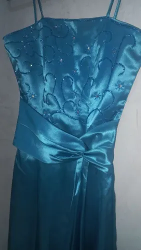 Vestido de festa azul tiffanny