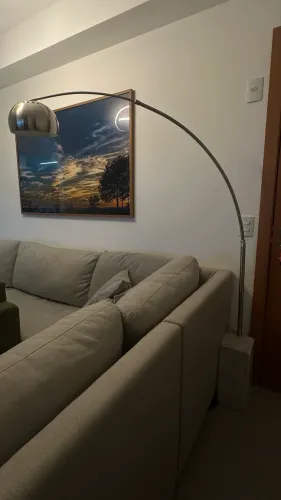 Coluna LUZ DE CASA Metal e Cromado Mármore Branco 1L E27 320X220X240mm