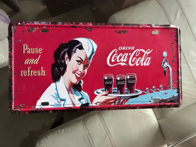 Placa Coca-Cola metal