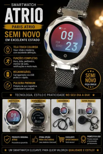 Relógio Smart Watch Paris Atrio "prateado"