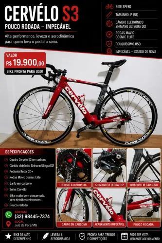 Bike Speed Ceevelo S3 Carbomo / Impecável