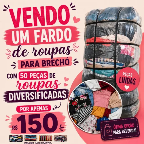 Fardo de roupas para brechó