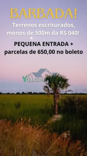 Terrenos escriturados com pequena entrada e parcelamento de R$ 650 por mês, em Águas Clara