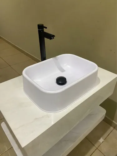 Pia de sobrepor + prateleira