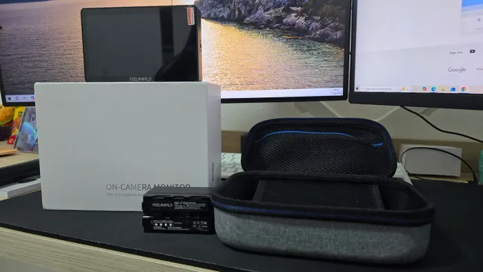 Monitor Feelworld F6 Plus + Bateria NP-F750 + Case | Completo