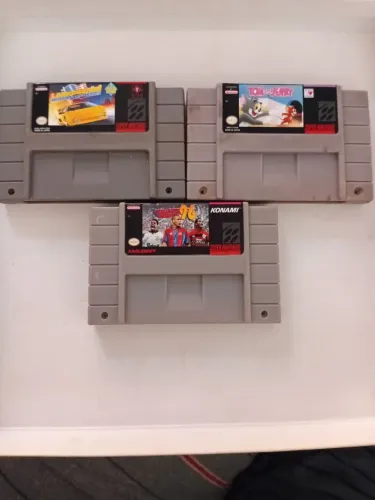 Kit 3 jogos de Super Nintendo Lamborghini fcampeonato brasileiro 96 e tom e jerry