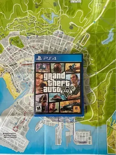 GTA V Ps4 c/ Mapa e Manual