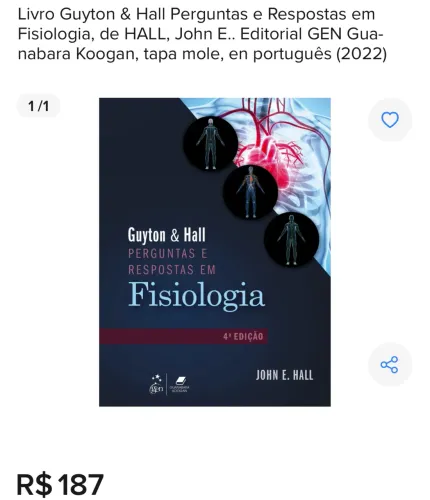 Vendo livro Guyton e Hall perguntas e respostas