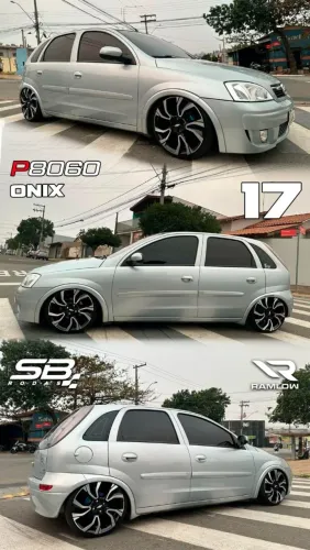 Rodas aro 17 Chevrolet Onix Preta com diamantado 4x100 novas