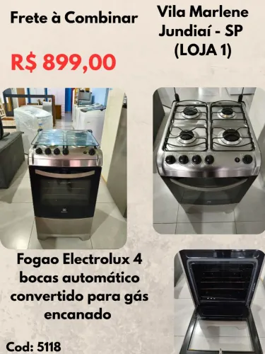 Fogão Electrolux 4 bocas automático convertido para gás encanado 