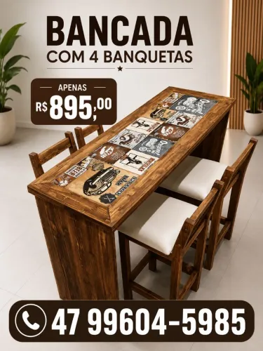 Bancada com 4 banquetas