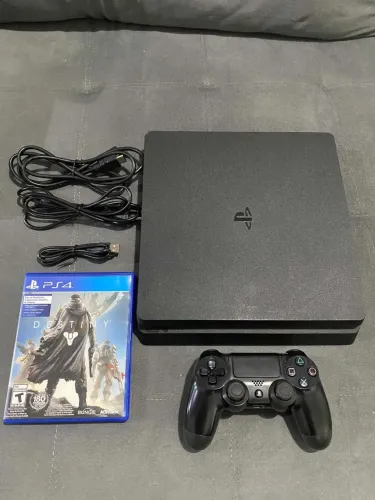 PS4 SLIM 500BG + 1 CONTROLE + 1 JOGO