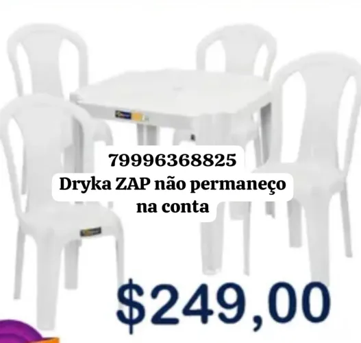 Jogo de mesa plástica nova