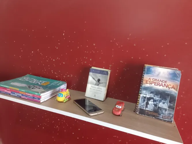 Pratileira grande para livros de leitura e outros