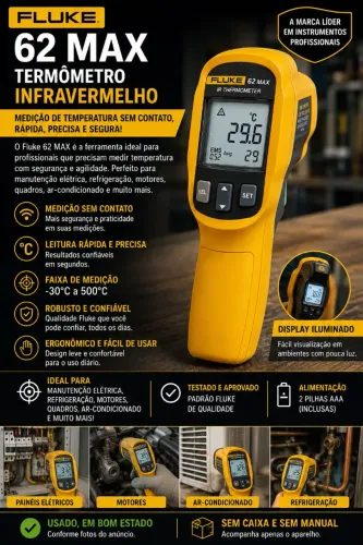 Fluke 62 MAX - Termômetro Infravermelho Profissional