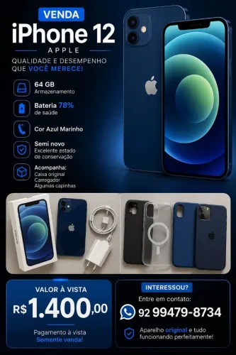 Vendo iPhone 12 semi-novo 64gb