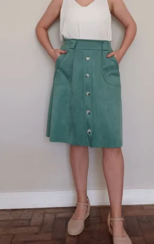 Saia midi verde tam M.