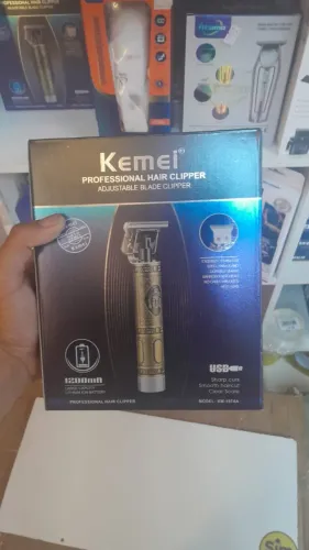 Kemei máquina profissional de cortar cabelo recarregavel usb