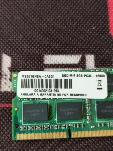 Memória DDR3 PC3L 8GB Multilaser para notebook 