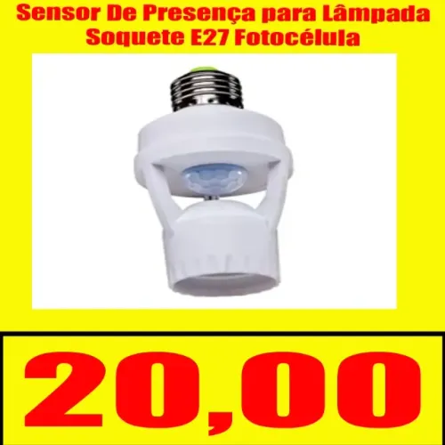Sensor De Presença para Lâmpada Soquete E27 Fotocélula    0028    