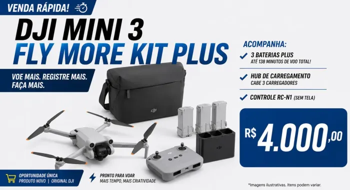 Drone DJI mini 3 com combo flymore
