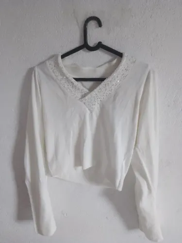 Cropped com manga longa