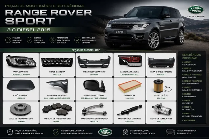 Peças de reposição range rover sport 3.0 2015 2016 2017