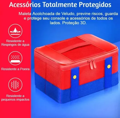 Case Estojo bolsa Nintendo Switch Mário e Luigi