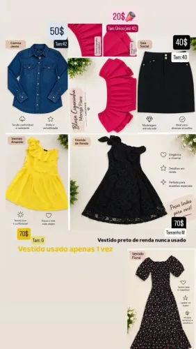 ROUPAS SEMINOVAS, Usados no máximo 3 vezes e alguns nunca usadas