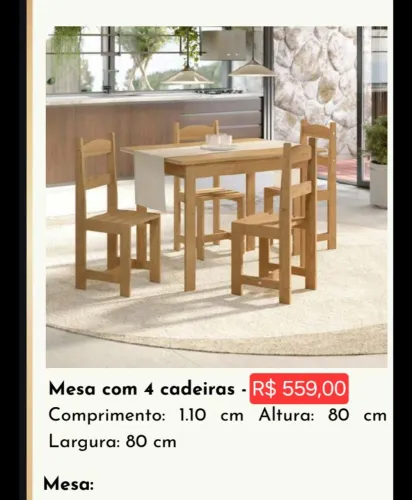 Conjunto Mesa 4Cad novo Brasil (leia a descrição)