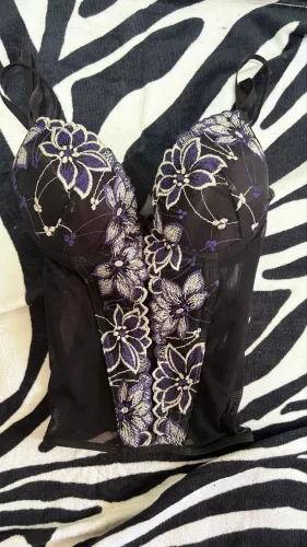corset y2k preto e roxo P/M