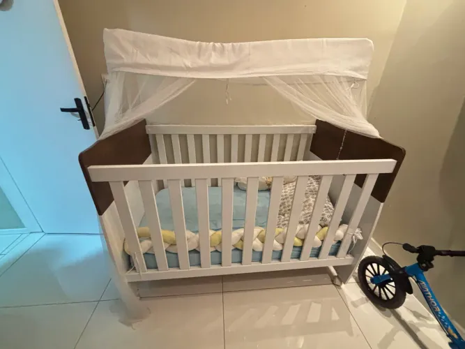 Berço Mini Cama Permóbili Baby 100% MDF + Colchão | Excelente Estado | Aceito Cartão