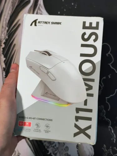 Mouse Gamer Attack Shark X11 Sem Fio 22.000 DPI Branco Novo