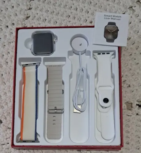 Relógio Smartwatch Ws25 Mini Cor Prata + 4
