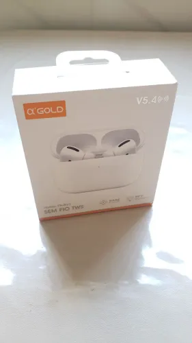 Fone de Ouvido TWS A'Gold FN-BY3 Branco Bluetooth sem fio V5.4