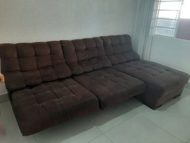 Sofá Pollus Móveis - Linha Jowanel | Chaise + Retrátil e Reclinável