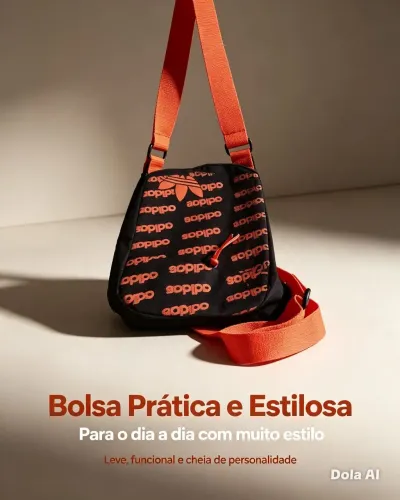 VENDO BOUÇA BAG PRETA COM LARANJA DA ADIDAS