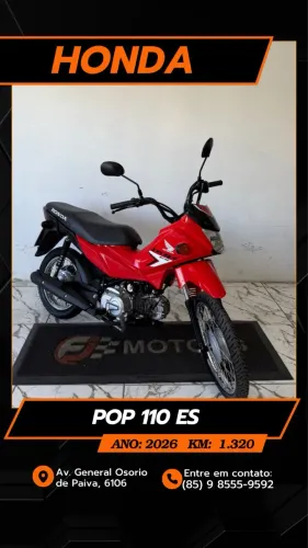 Honda pop 110 ES ano 2026, Zero Aceitamos cartões e Financiamos bancário