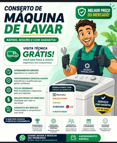 Conserto de Máquina de Lavar | Atendimento Rápido |Técnico de Máquina de lavar