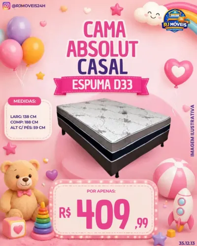 Cama box casal absolut promoção