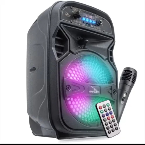 CAIXA DE SOM COM CONTROLE E MICROFONE