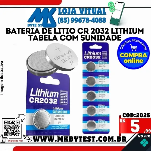 Bateria 5v 2032