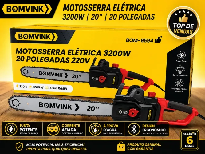 Motoserra elétrica 3200w 20 polegadas 220v