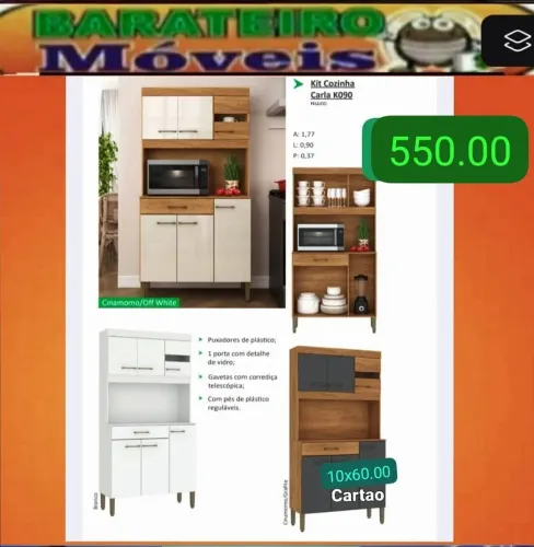 Armário de cozinha com detalhe de vidro