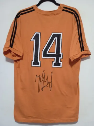 Camisa Holanda Copa Mundo 1974 #14 Crujff Autografada Certificada