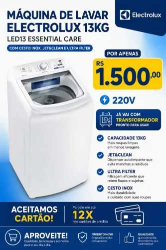 Maquina lavar Eletrolux 13 kg
