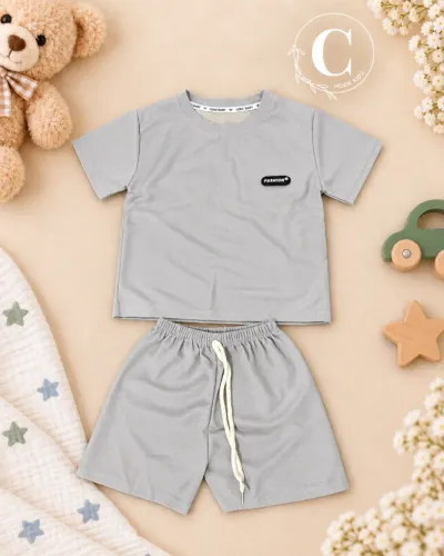 Conjunto Infantil Menino Cinza Fashion 3-4 Anos